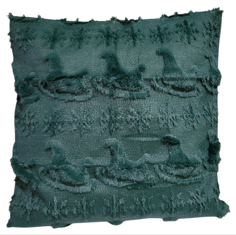 Snowflake and‎ Sleigh christmas Pillow Covers (Green, 20"x20) Set-4